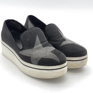 Stella McCartney Binx Star Platform Slip-On Sneaker Black Grey EU 38 / US 7.5